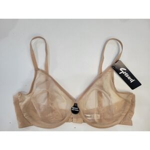 Gossard Glossies Nude Sheer Mesh Balconette Bra 80D 36D BNWT